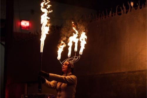 During his first week of camps, Erick Dawkins was blown away by Denise Snaer-Gauder’s fire performance.