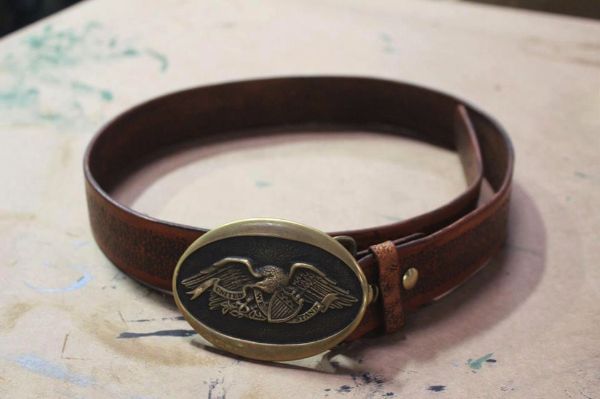 The Crucible Leather Textiles Fine Arts Belt and Buckle