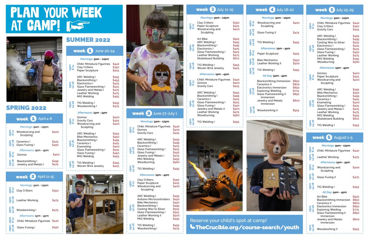2022 youth camps week by week pdf