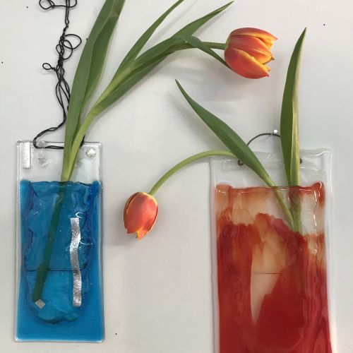 Glass Fusing and Slumping_Fused Glass Wall Vases_5451 2