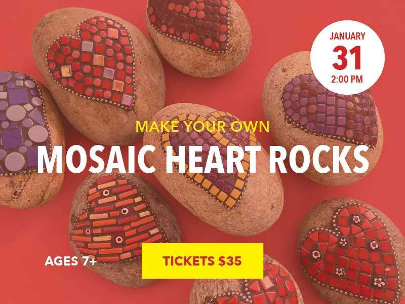 Mosaic Heart Rocks