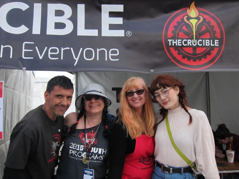 Maker Faire 2018_Crucible Booth Faculty and Volunteers David CJ Kate Juniper_5391_preview