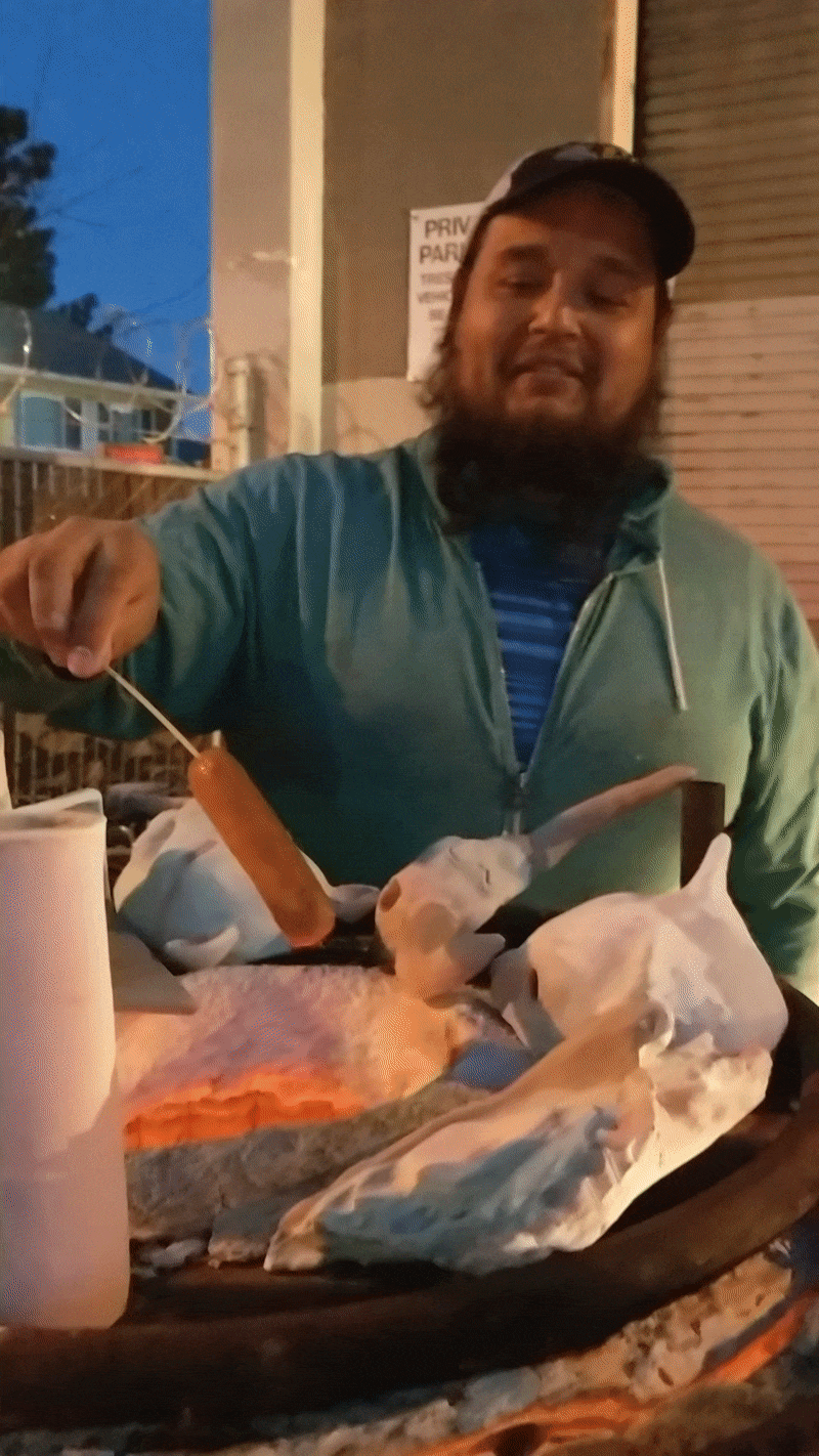 raku hotdog roasting