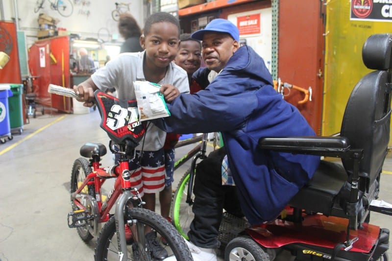 Fire and Water Open House_ August 2018_ Bike Shop Fixathon Henry and his nephews_1033