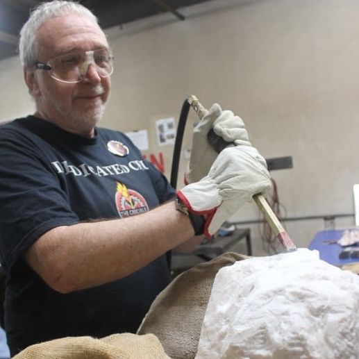 Fire and Water Open House_ August 2018_ Stone carving demo by richard friedman1062