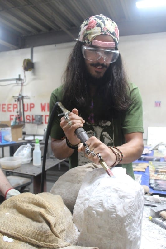 Fire and Water Open House_ August 2018_ Stone carving demo by richard friedman1073