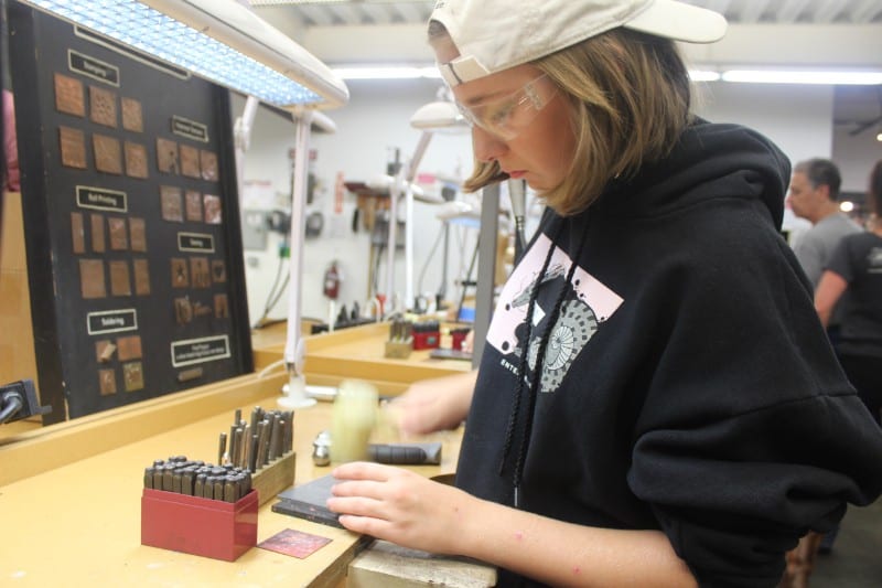 Fire and Water Open House_ August 2018_Jewelry Copper Stamping _0953
